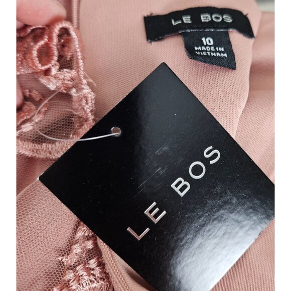 Le Bos Womens Formal Embroidered Lace Bodice Draped Skirt Maxi Dress Size 10 - Picture 14 of 16